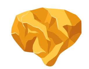 Golden ore icon. Natural stone cartoon element