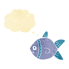 cartoon fish with thought bubble