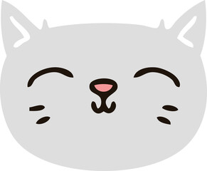 hand drawn quirky cartoon cat face