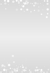 Silver Snowfall Vector Grey Background. New