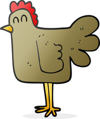 freehand drawn cartoon chicken