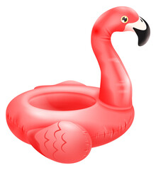 Flamingo pool ring. Floating donut. Summer party symbol