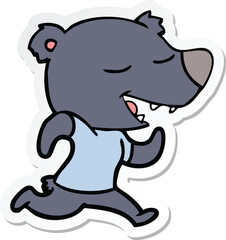 sticker of a cartoon bear