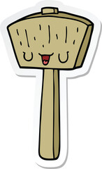 sticker of a cartoon mallet