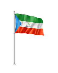 Equatorial Guinea flag isolated on white