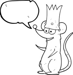 freehand drawn speech bubble cartoon rat king