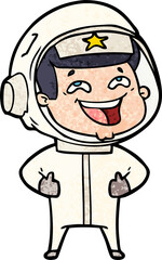 Obraz premium cartoon laughing astronaut
