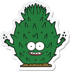 Fototapeta premium sticker of a cartoon cactus