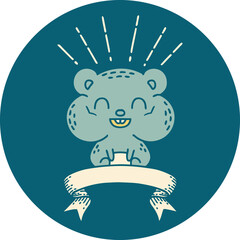 icon of a tattoo style happy hamster