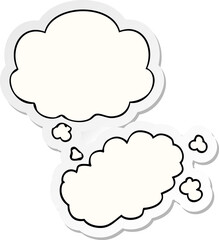 cartoon puff of smoke with thought bubble as a printed sticker