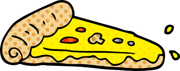 cartoon doodle pizza slice