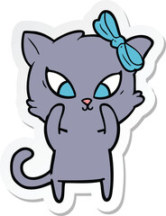 sticker of a cartoon cat