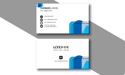 Business Card  modern blue color design. Luxury business card design.