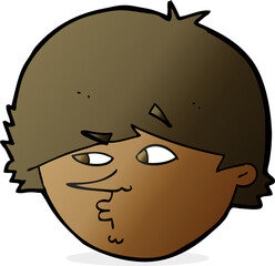 cartoon suspicious man