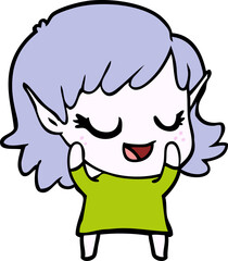 Obraz premium happy cartoon elf girl