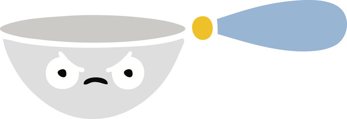 flat color retro cartoon of a measuring spoon