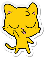 sticker of a cartoon cat