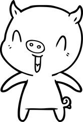 Obraz premium happy cartoon pig