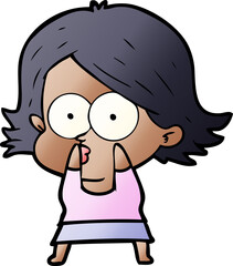 cartoon girl pouting