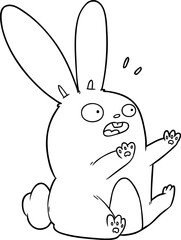 cartoon startled rabbit