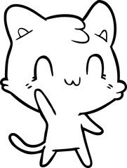 cartoon happy cat