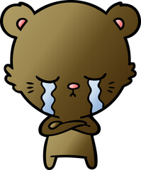 crying cartoon bear