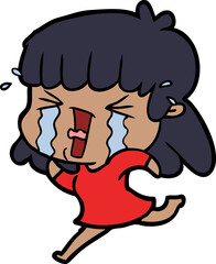 cartoon woman in tears