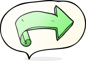 freehand drawn speech bubble cartoon arrow