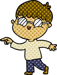 cartoon boy wearing spectacles