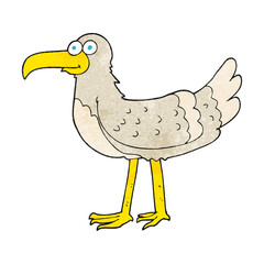 freehand textured cartoon seagull