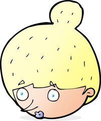 Obraz premium cartoon surprised woman's face