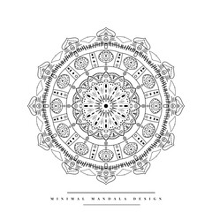 Arabesque mandala coloring page with nature-inspired elements