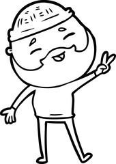 cartoon happy bearded man