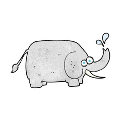 freehand textured cartoon elephant