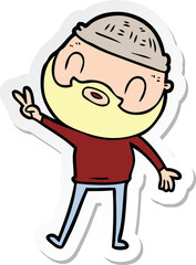 sticker of a cartoon bearded man