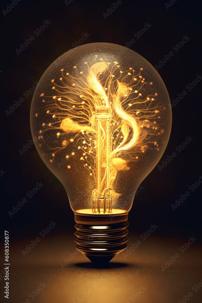 Poster a mesmerizing paper-cut artwork of a lightbulb with intricate filaments and glowing elements, captur