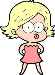 cartoon girl pouting