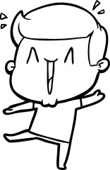 cartoon excited man