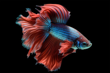 Fototapeta premium fish isolated on black generative ai
