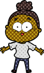 cartoon happy old woman