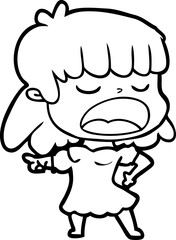 cartoon woman talking loudly