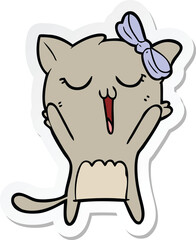 sticker of a cartoon cat