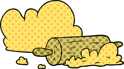 cartoon rolling pin and dough