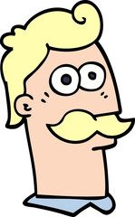 cartoon doodle man with mustache