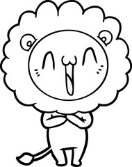 happy cartoon lion