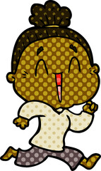 cartoon happy old lady