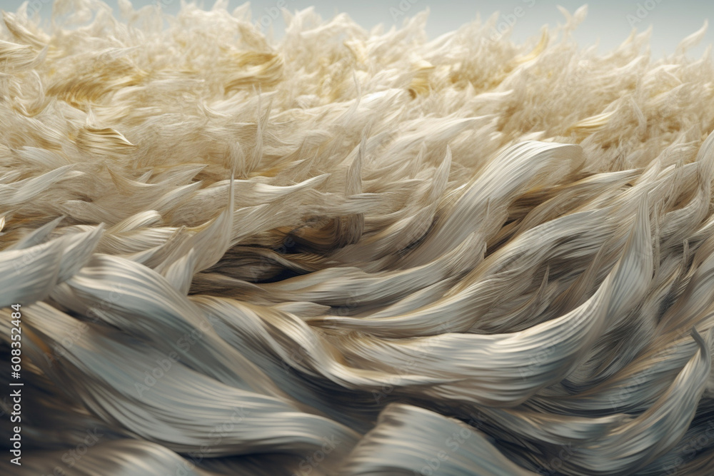 Poster An abstract illustration of wind gusts creating abstract patterns and shapes, symbolizing the invisible force and movement of wind. Generative AI technology.