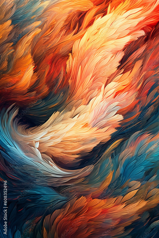 Aufkleber An artistic representation of wind through abstract brushstrokes and swirls, capturing the dynamic and ethereal nature of wind. Generative AI technology.