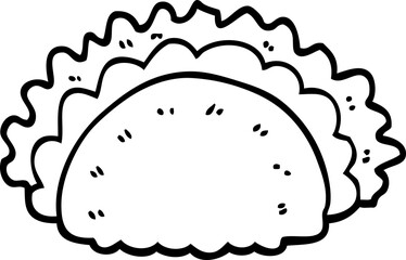 line drawing cartoon taco