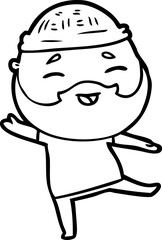 Obraz premium cartoon happy bearded man